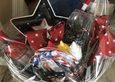 NBHA Tricky Tray Red White & Blue Basket