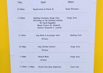 Schedule of events